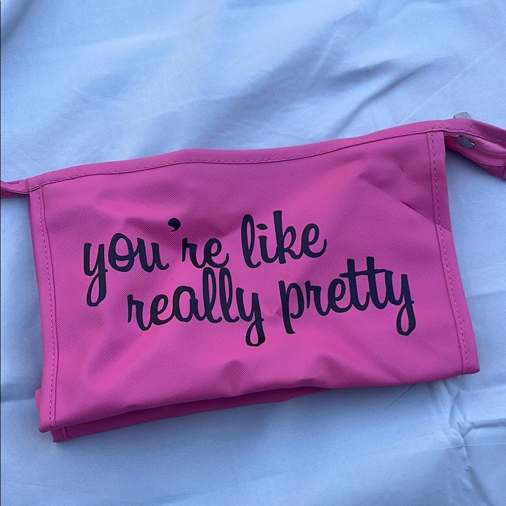 Pink Cosmetic Bag with Fun Quote - Picture 1 of 1